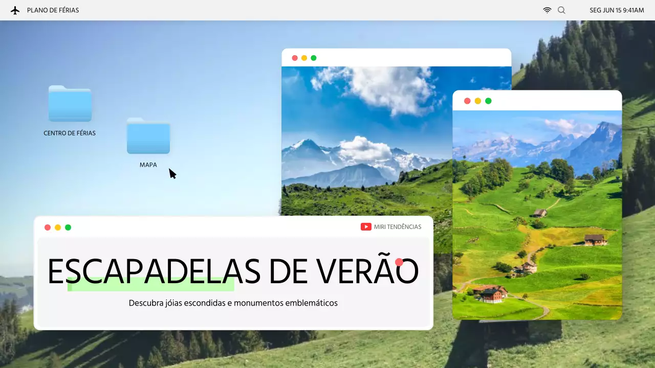Explicar os destinos de férias de verão na moda em cinzento e azul claro