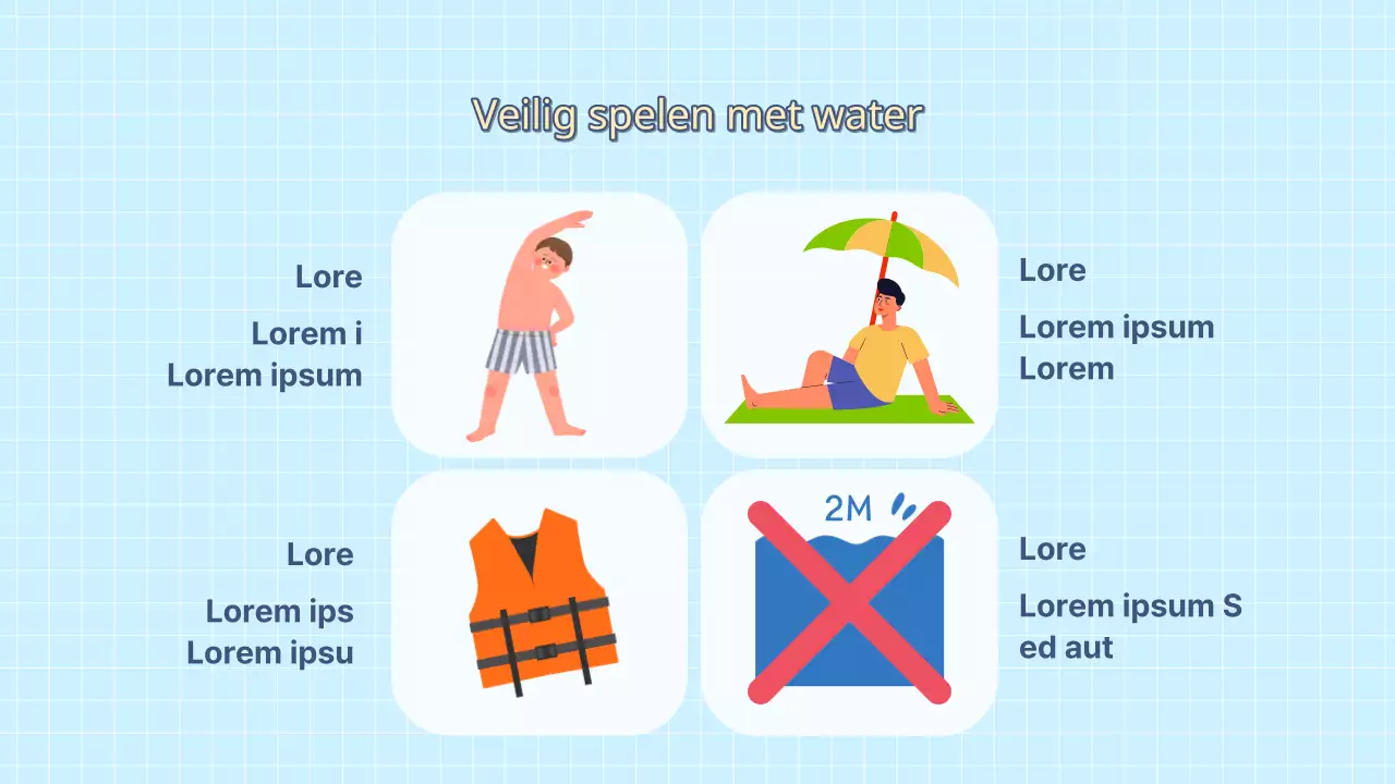 Een lichtblauwe en chartreuse zomervakantiepresentatie voor scholen