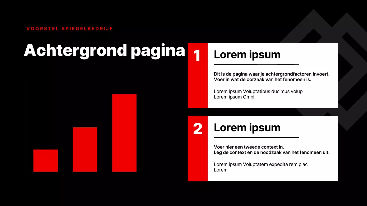 Eenvoudige bedrijfspresentatie in rood en zwart