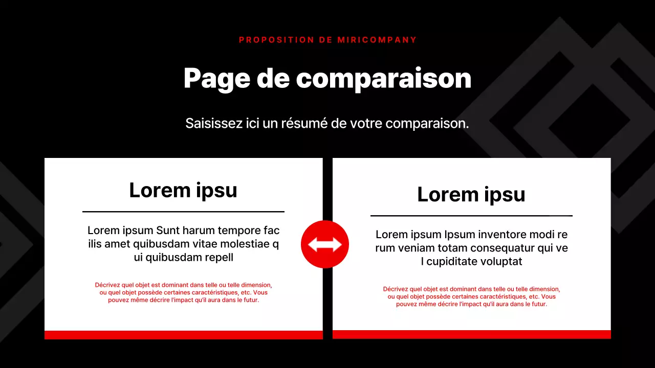 Présentation d'entreprise simple en rouge et noir