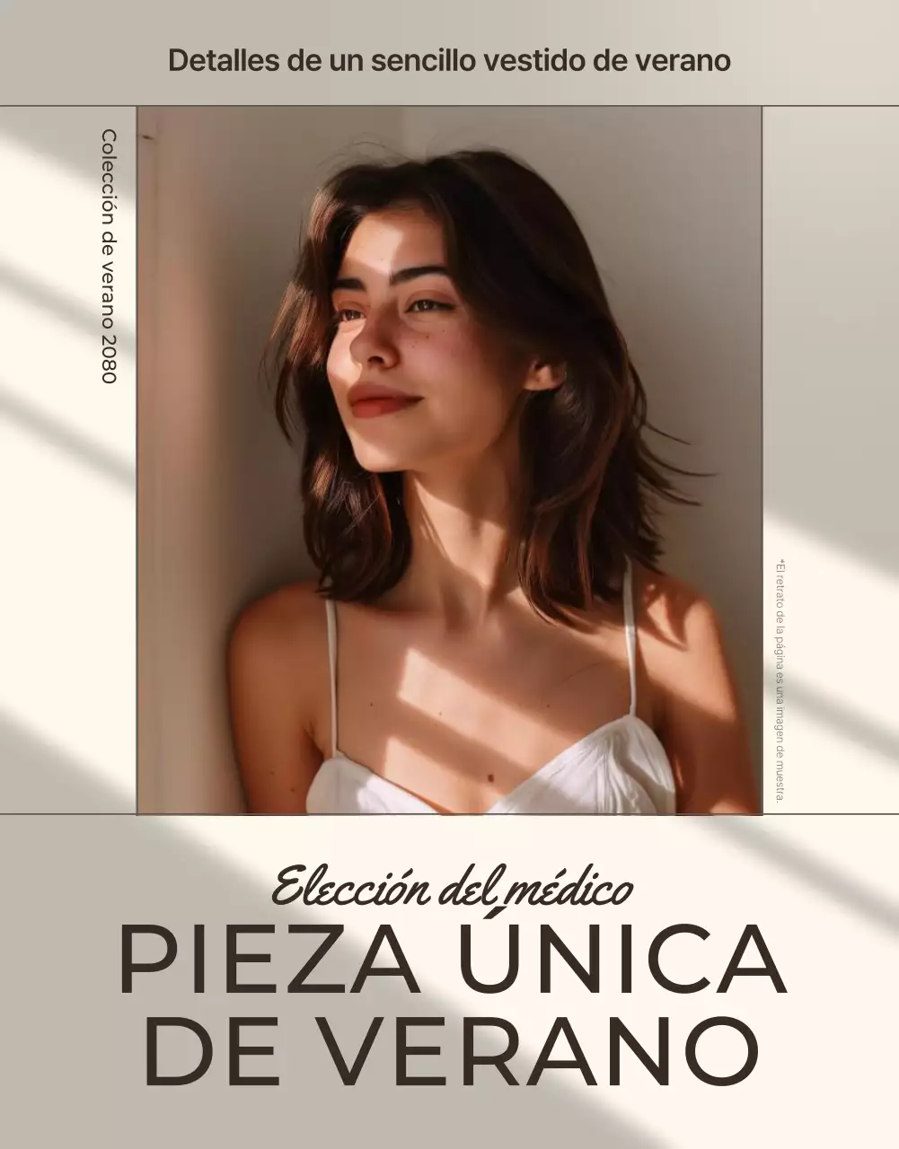 Anuncio de moda sencillo en beige