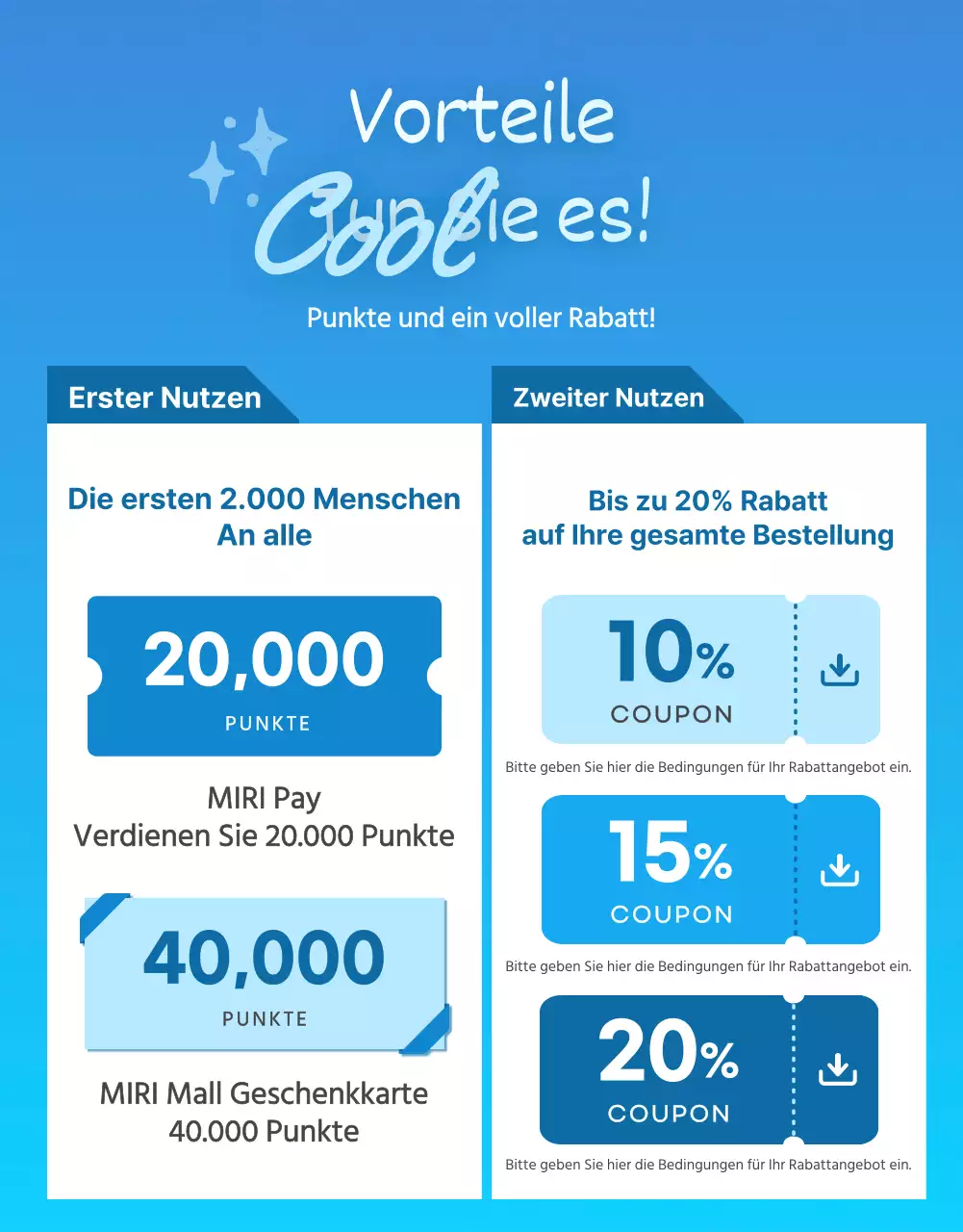 Werbung für einen modernen Sommerschlussverkauf in Blau und Himmelblau