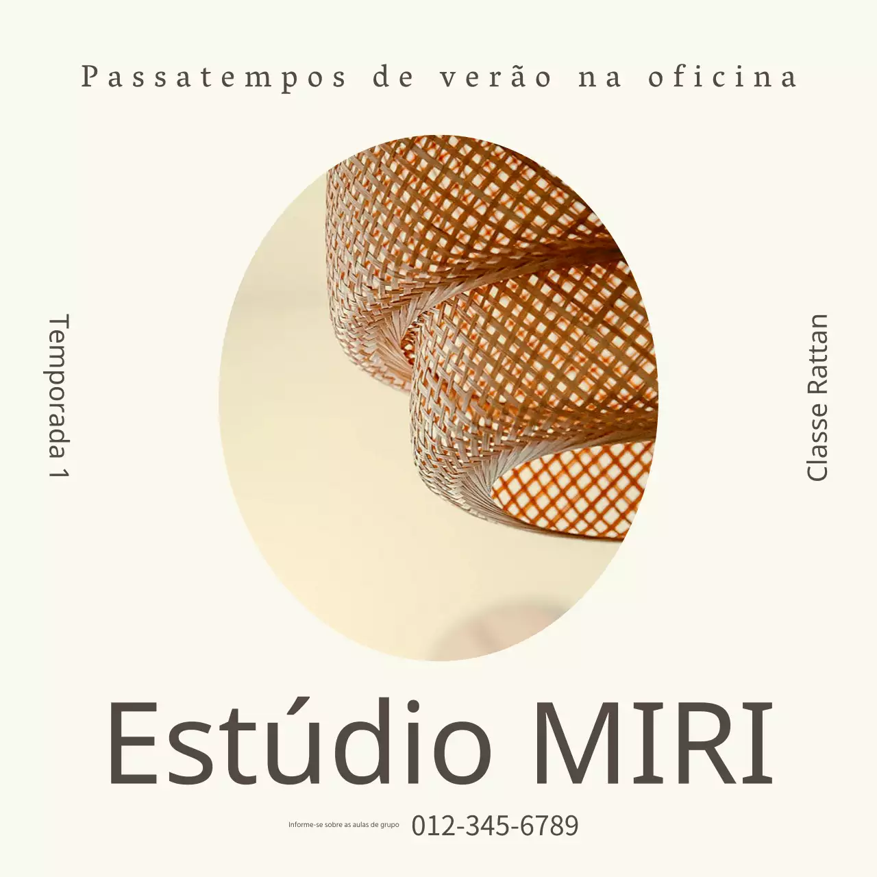 Anúncio de uma aula luxuosa de um dia em marfim e castanho