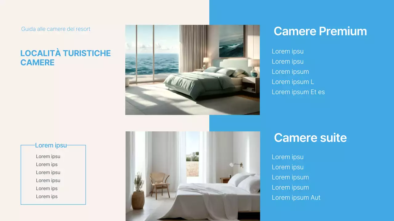 Un semplice primer resort blu e avorio