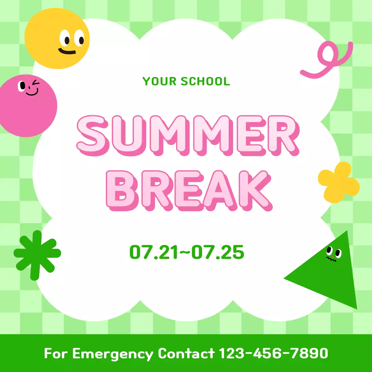 Green Playful Summer Announcement Social Media Post