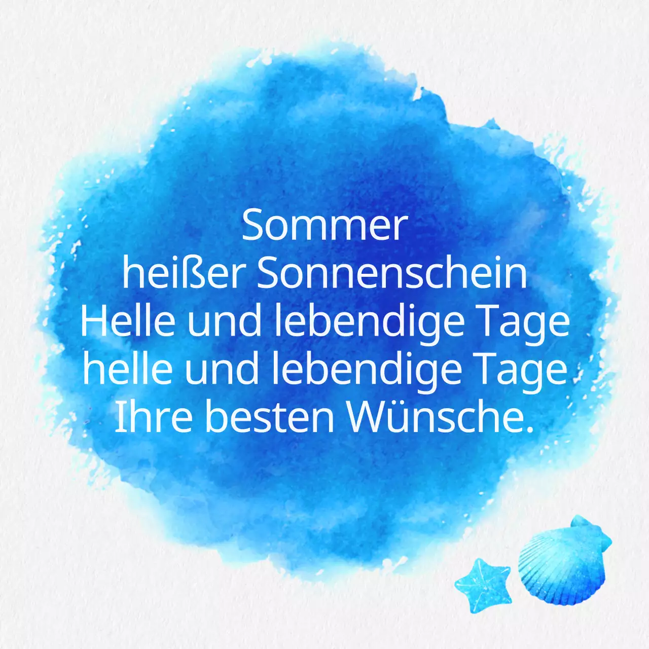 Einfache Kalligraphie Sommergrüße Sammlung in hellblau und blau
