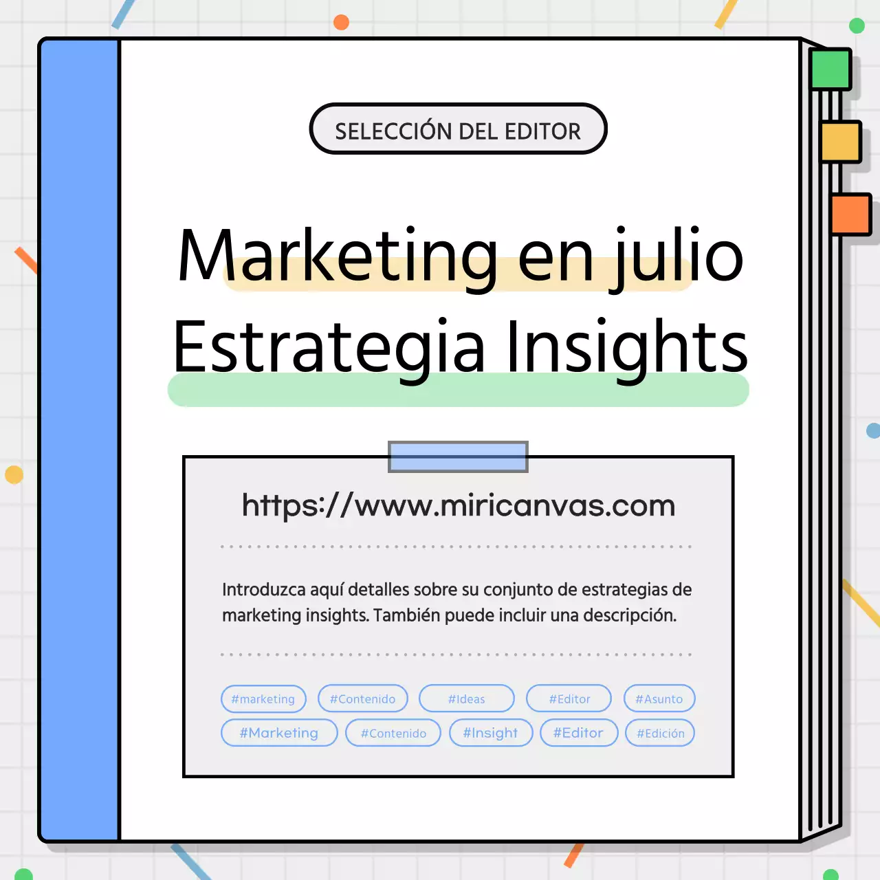 Promover una estrategia de marketing sencilla en negro y azul claro