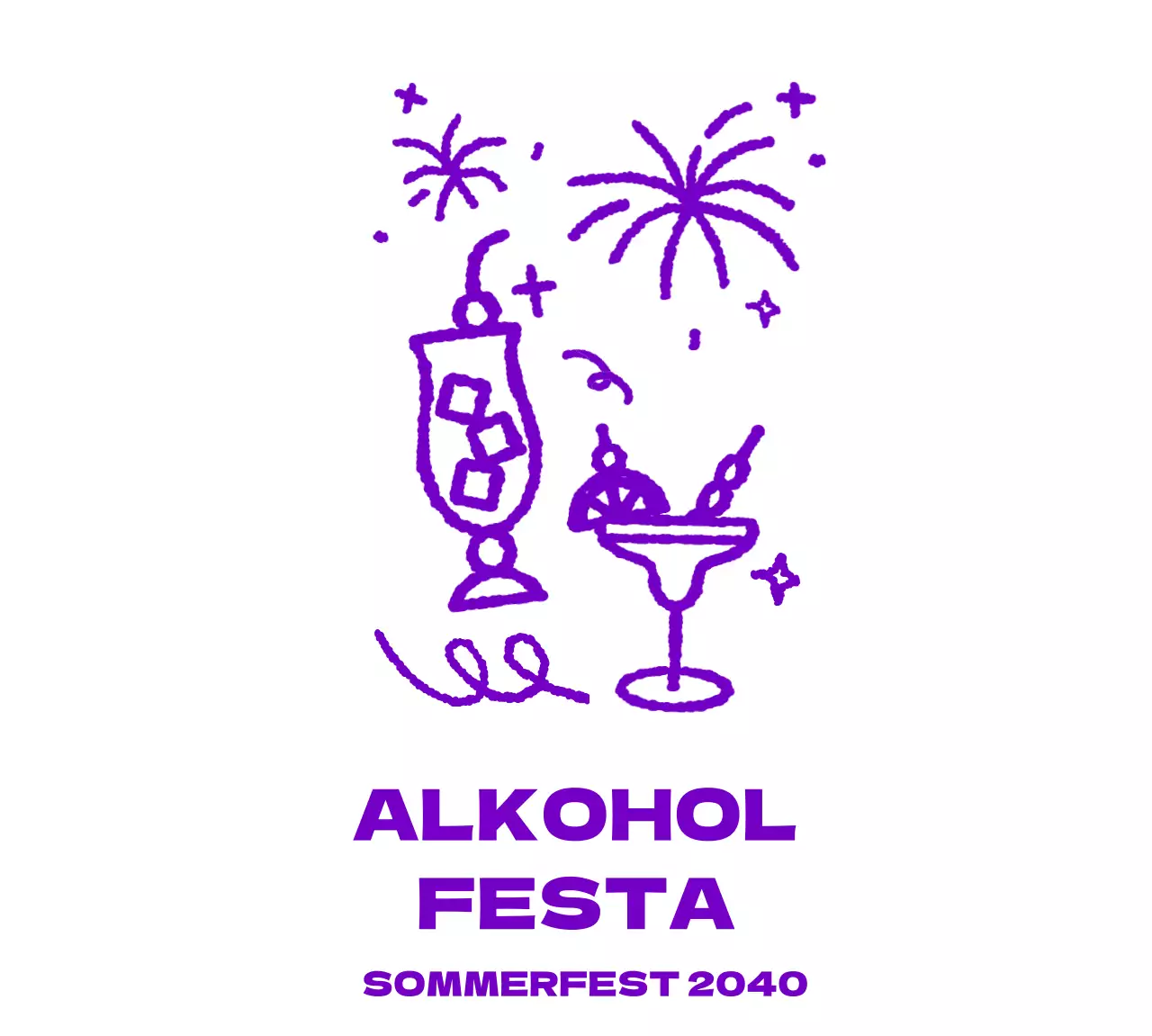 Festivalartikel mit Graffiti auf verschieden geformten Trinkgläsern