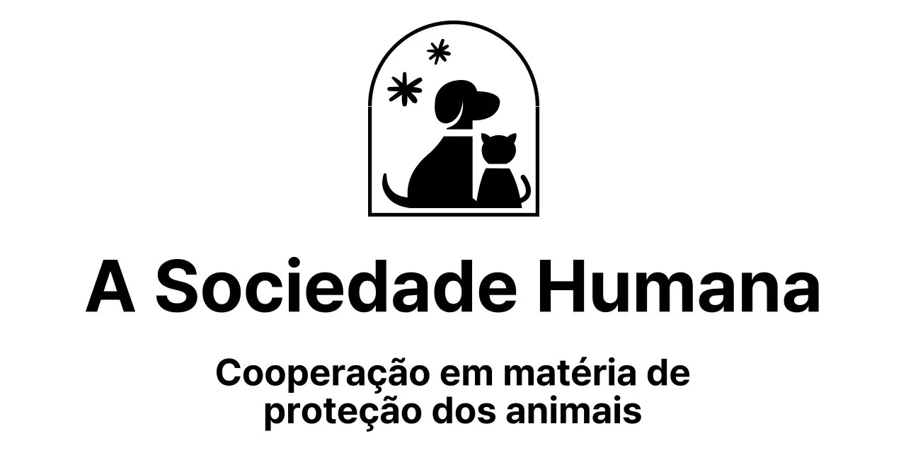 Associação de proteção dos animais com um logótipo ilustrado de um cão e um gato