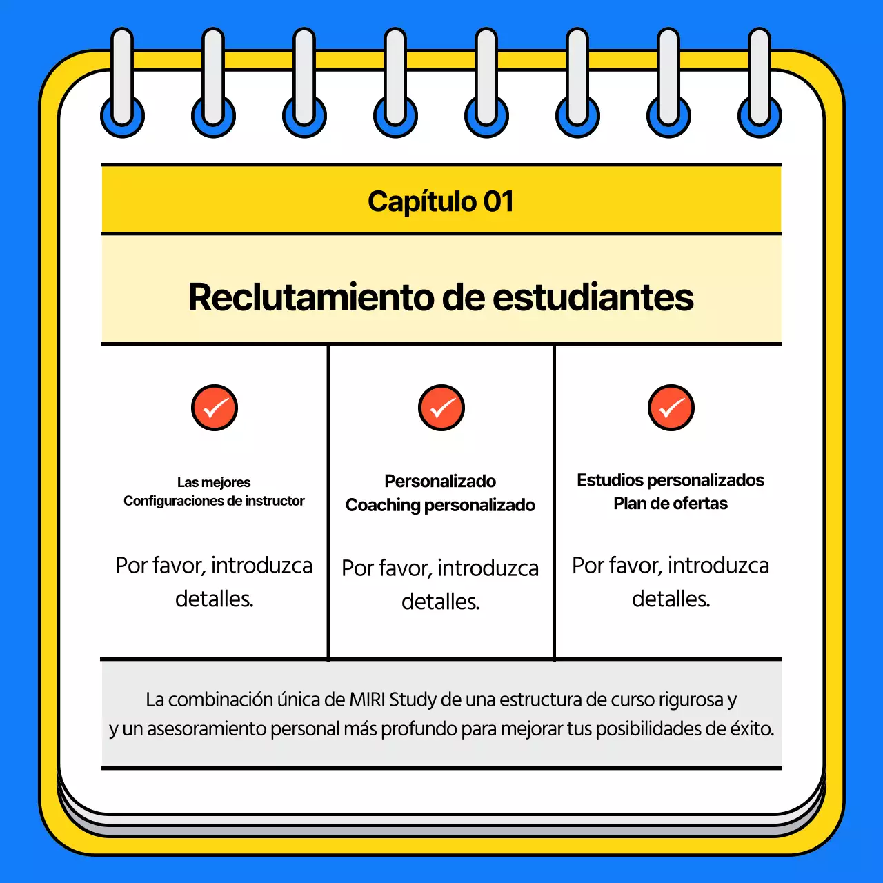 Promocione su escuela de admisión con un toque de azul y amarillo