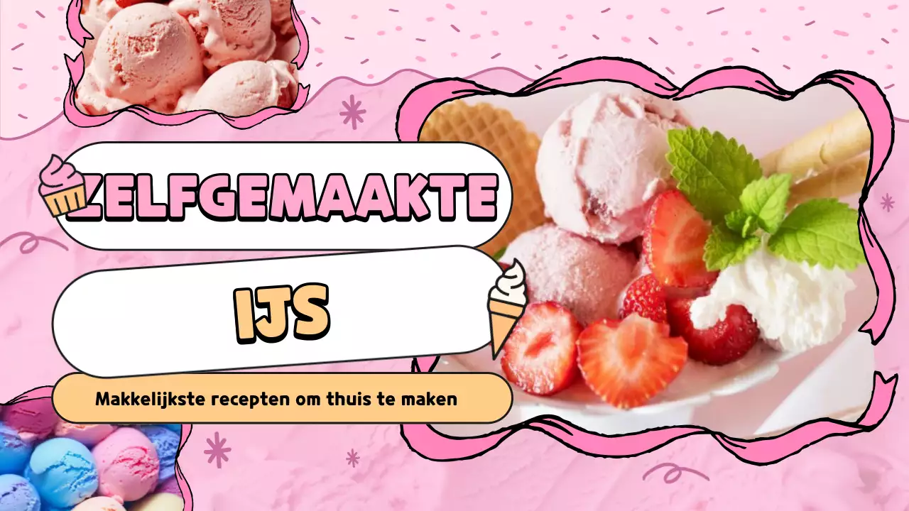 Roze en oranje schattig zelfgemaakt ijs recept cover