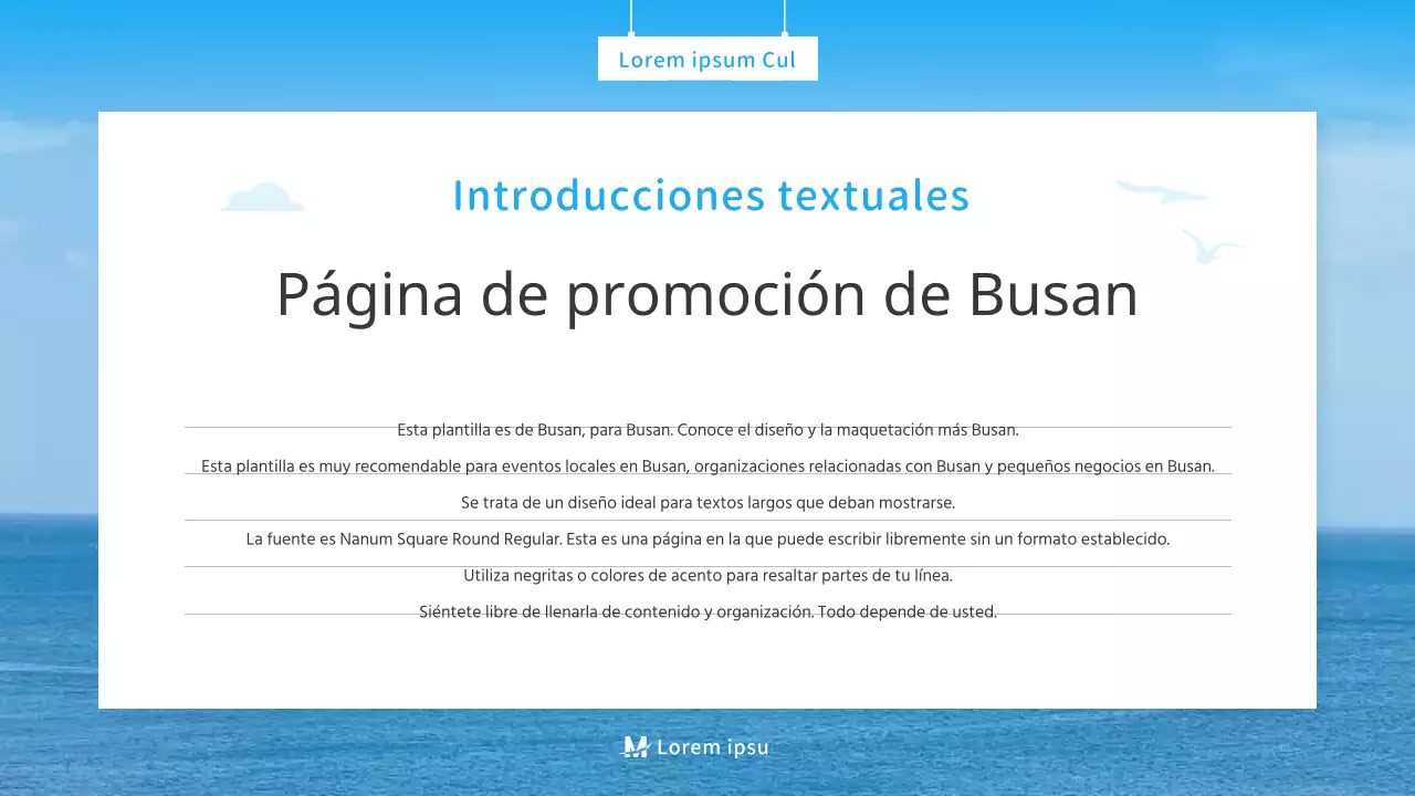 Una sencilla guía turística azul y blanca de Busan