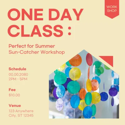 Beige Modern Workshop Announcement Social Media Post