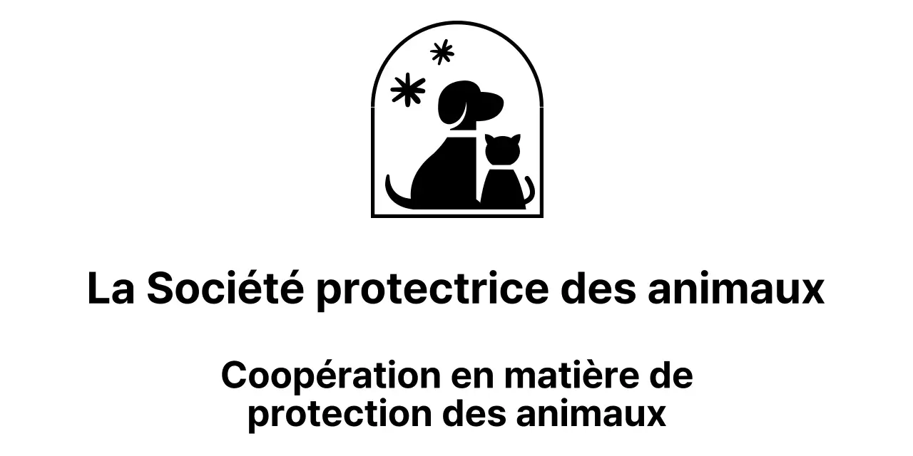 Association de protection des animaux avec un joli logo illustré d'un chien et d'un chat