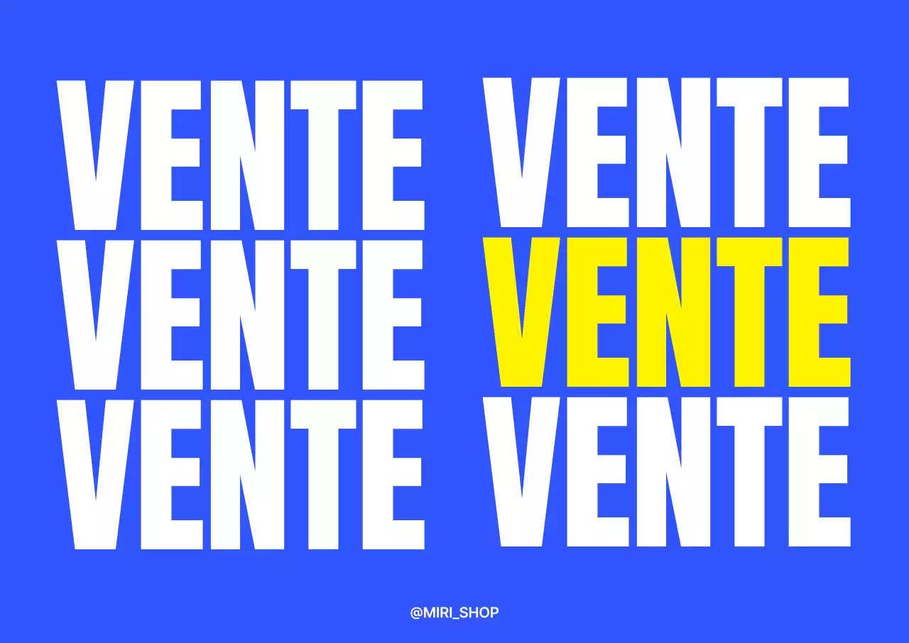 Une affiche tridimensionnelle pour une vente aux couleurs froides