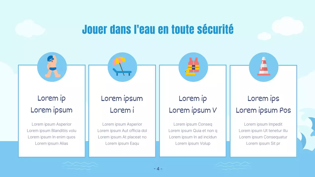 Une jolie présentation de vacances d'été bleue et beige