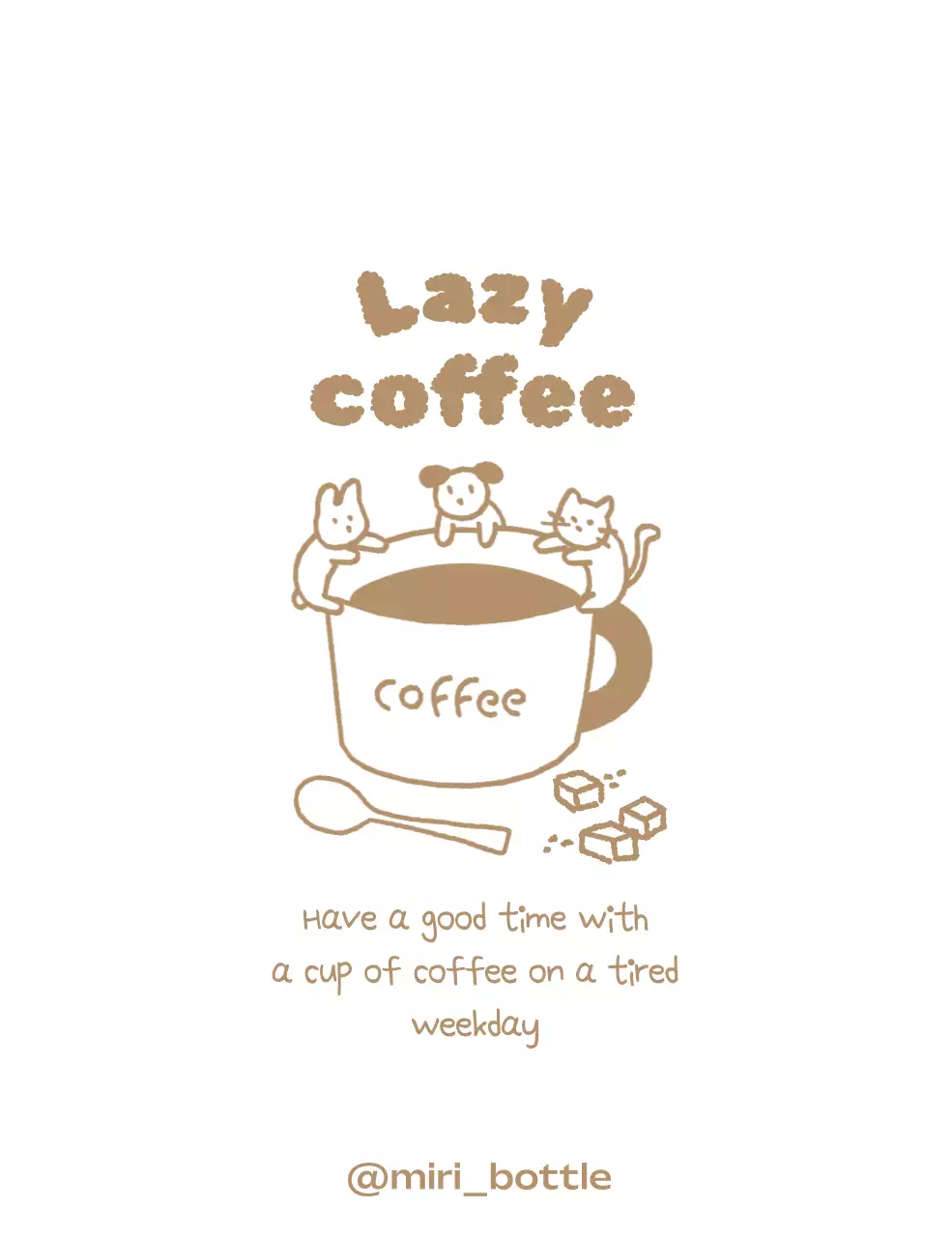 かわいい動物たちとコーヒーカップの落書きコンセプト