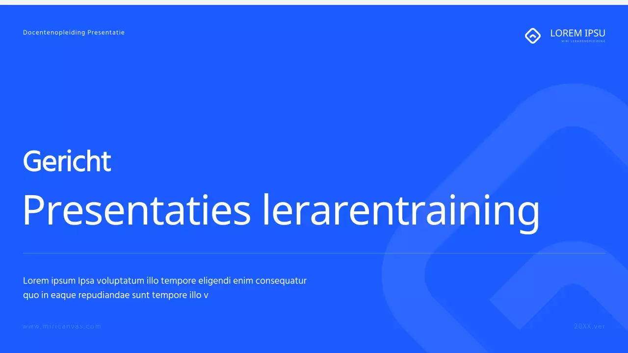 Eenvoudig trainingsmateriaal voor leerkrachten in blauw en zwart