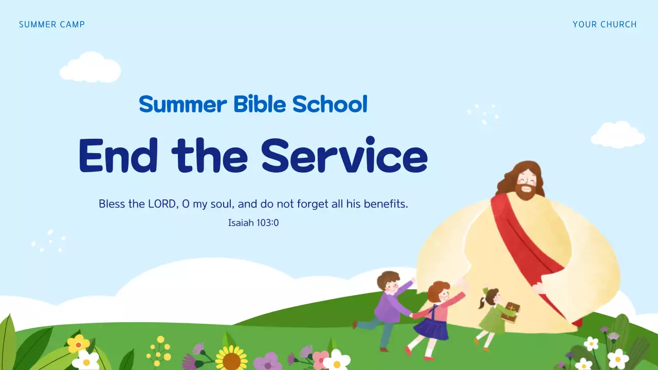 Blue Simple Bible Schedule Presentation