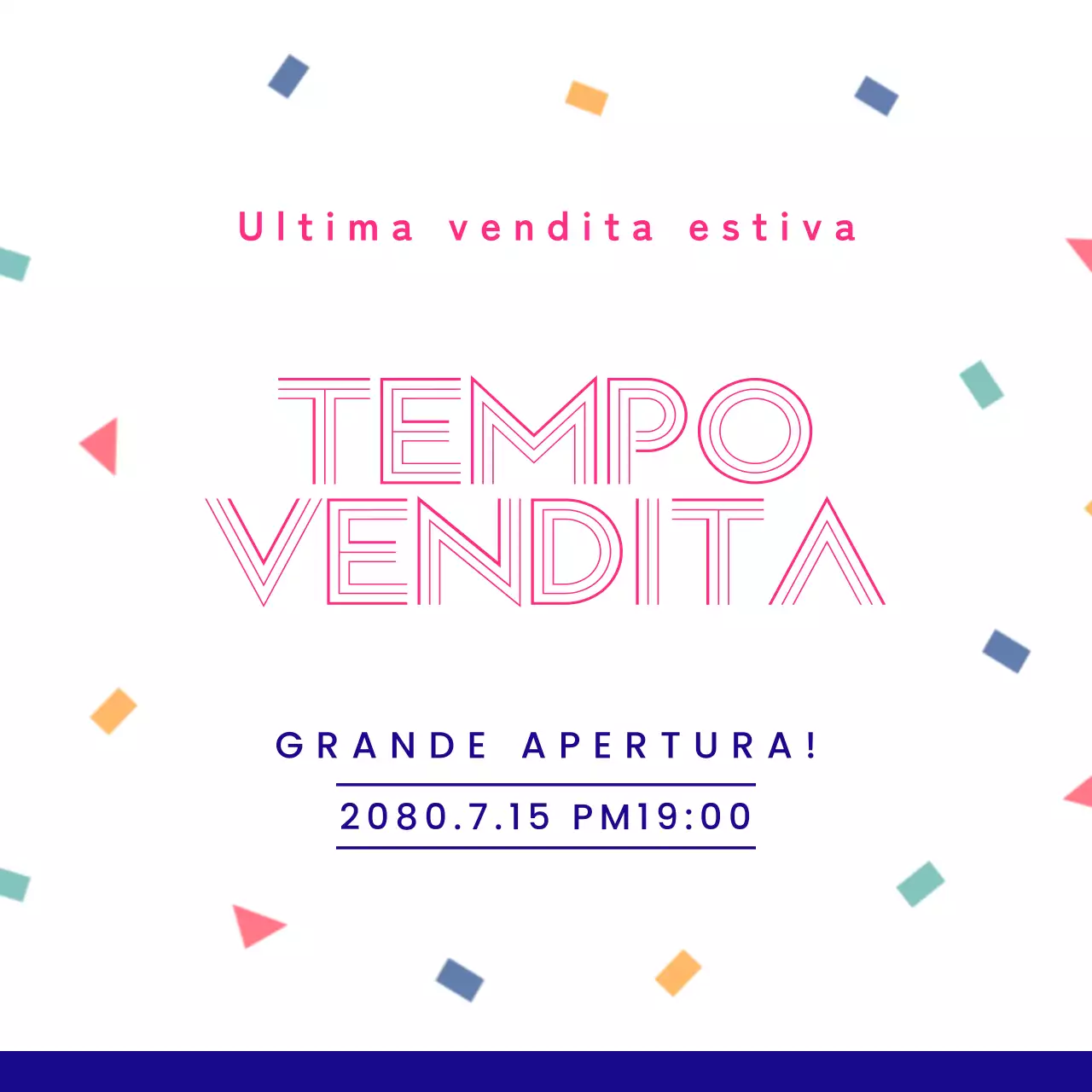 Graziosi annunci di sconti estivi in viola e rosa.