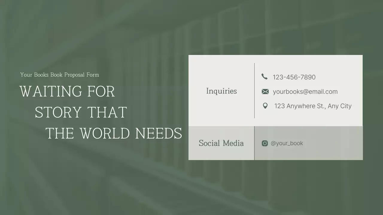 Green Modern Book Proposal Presentation