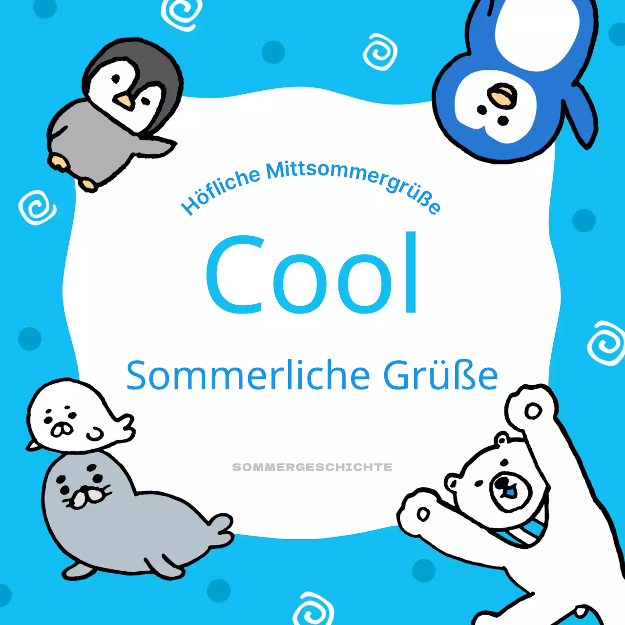 Eine hübsche Sommer-Grußkarte in Blau und Weiß