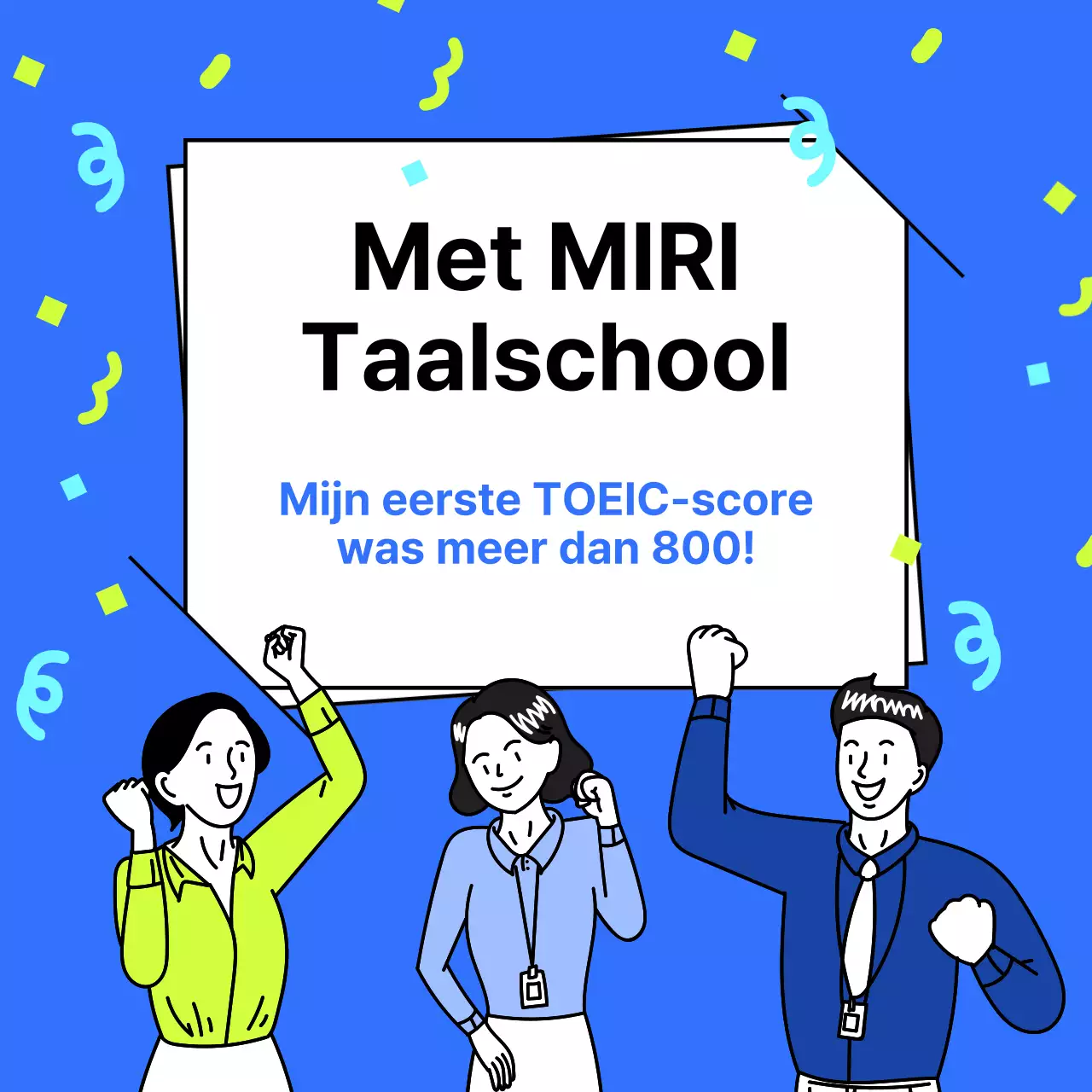 Een eenvoudige schoolprospectus in limoengroen en blauw