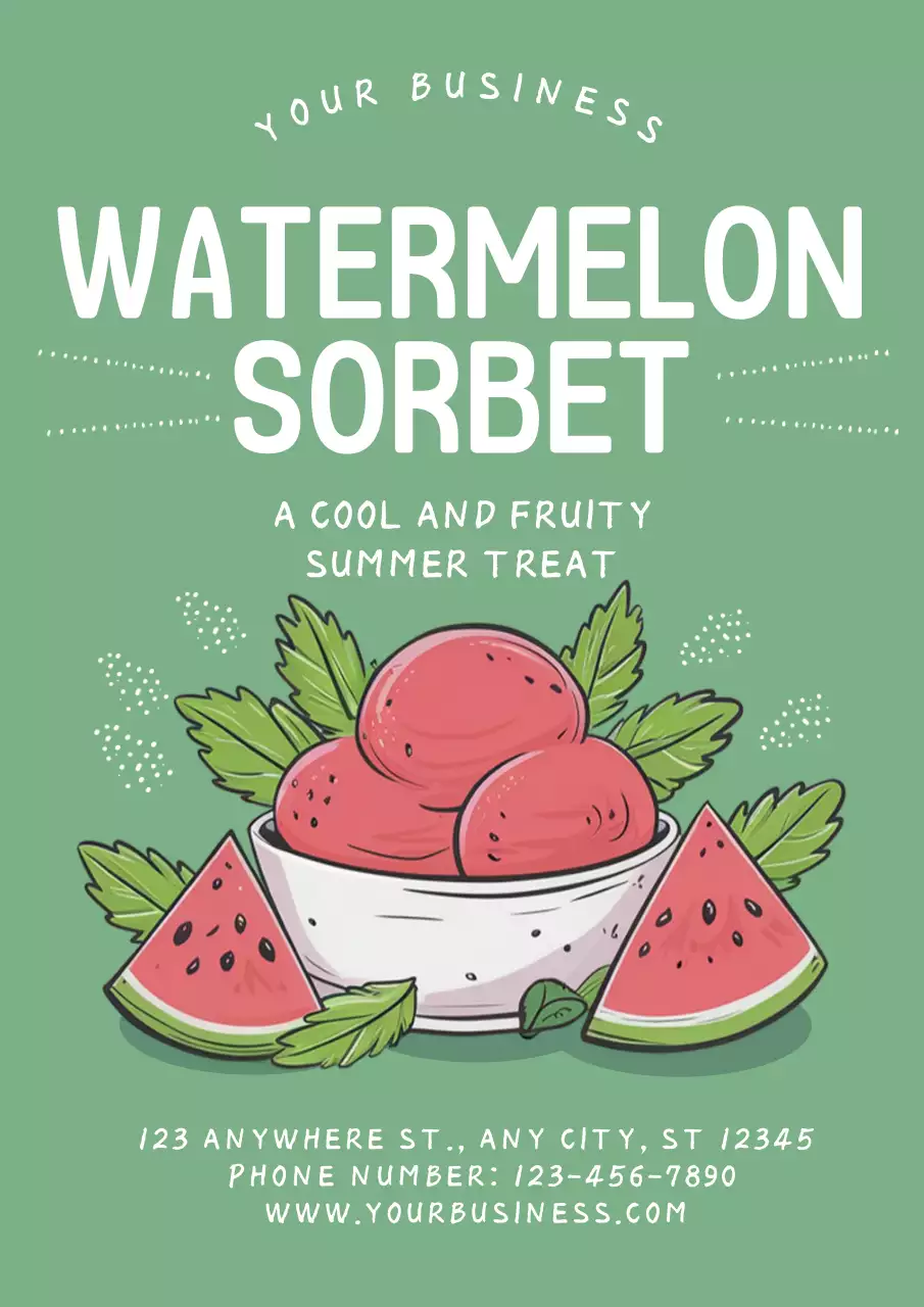 Green Minimal Sorbet Promotion Poster