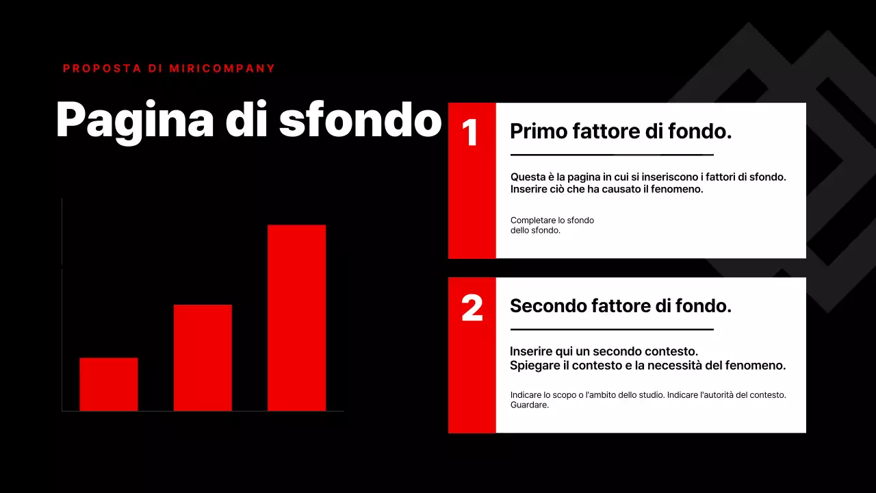 Semplice presentazione aziendale in rosso e nero