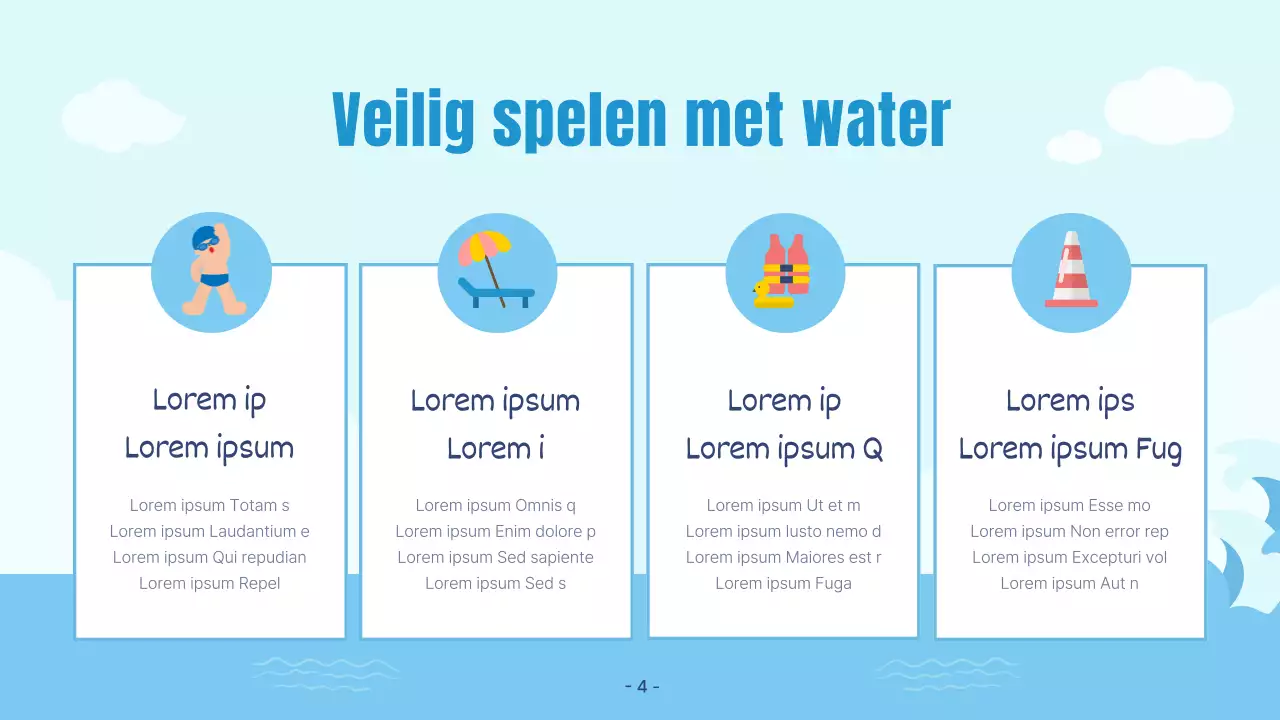 Een mooie blauw-beige zomervakantiepresentatie