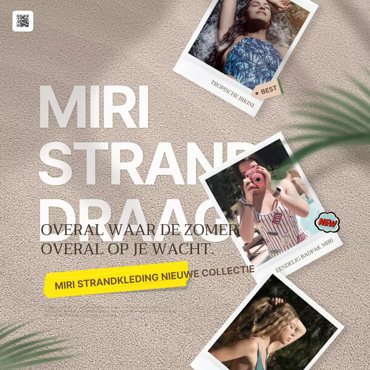 Promoot tropische zomerzwemkleding in beige en groen