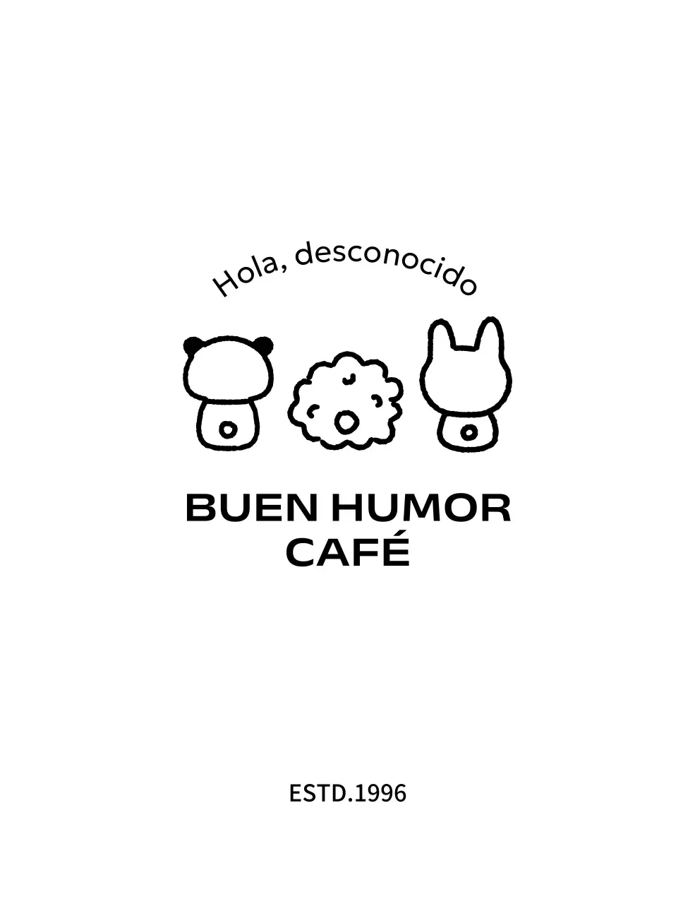 Simpática mercancía de cafetería con ilustraciones de animales por detrás