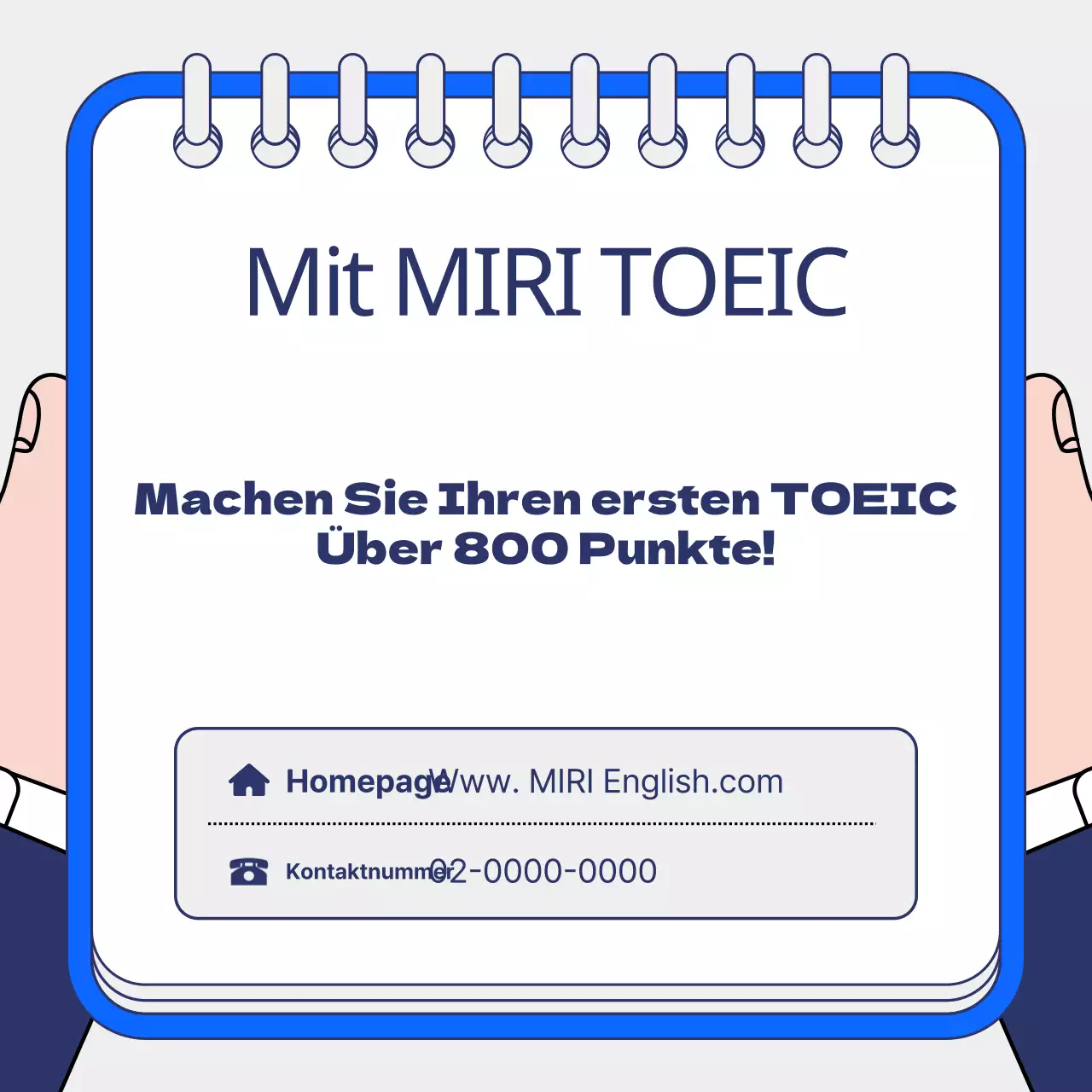 Förderung der TOEIC-Sommervorlesungen mit blauem Hintergrund