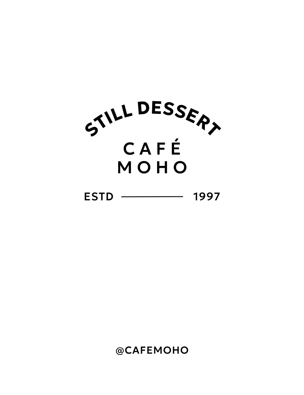 Marchandise de café avec mise en page du texte et illustrations de desserts
