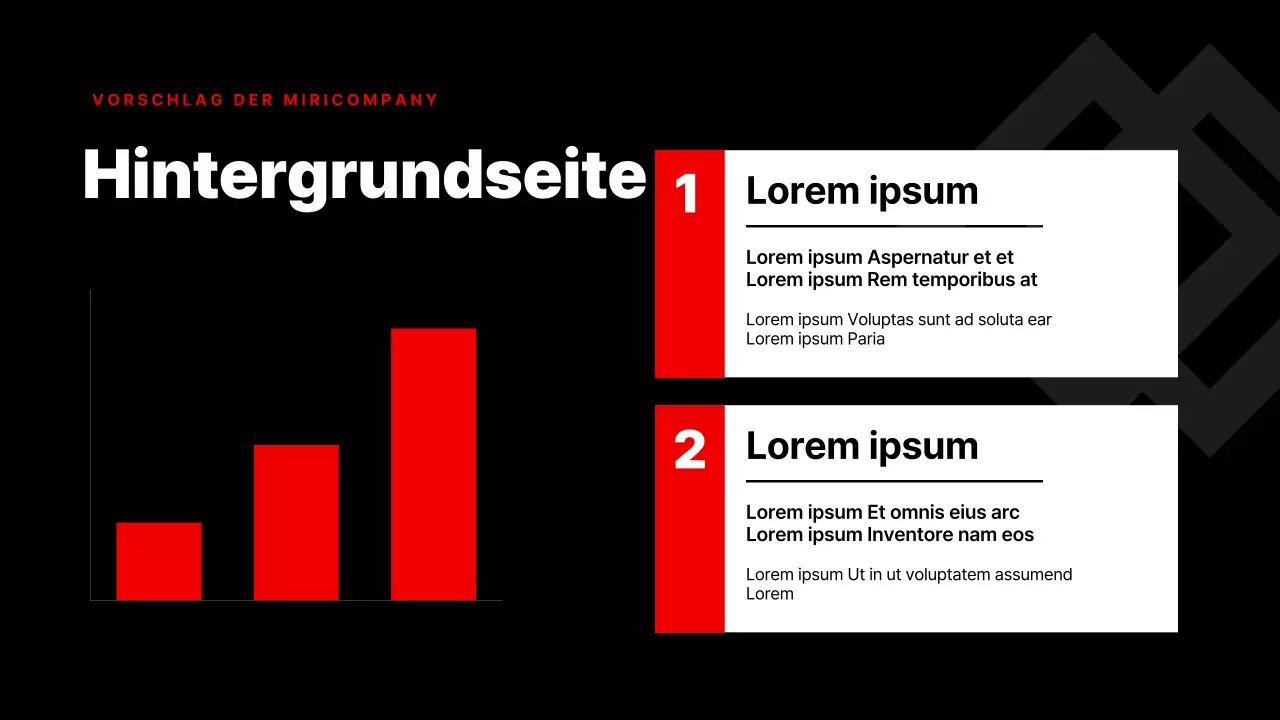 Einfache Unternehmenspräsentation in Rot und Schwarz