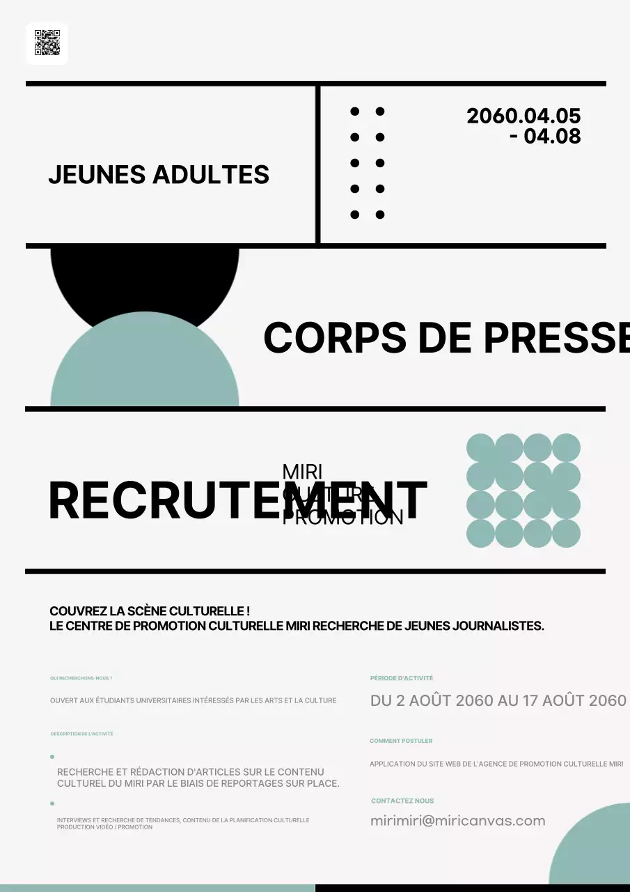 Menthe et ivoire minimaliste collège étudiant sensibilisation journalisme recrutement pitch