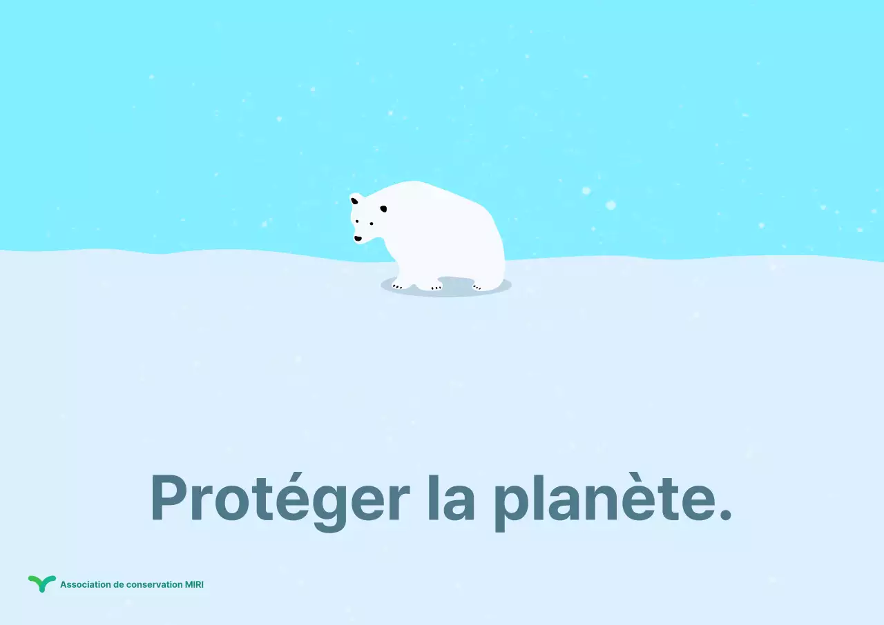 Affiche tridimensionnelle sur la conservation de l'ours polaire avec design plat