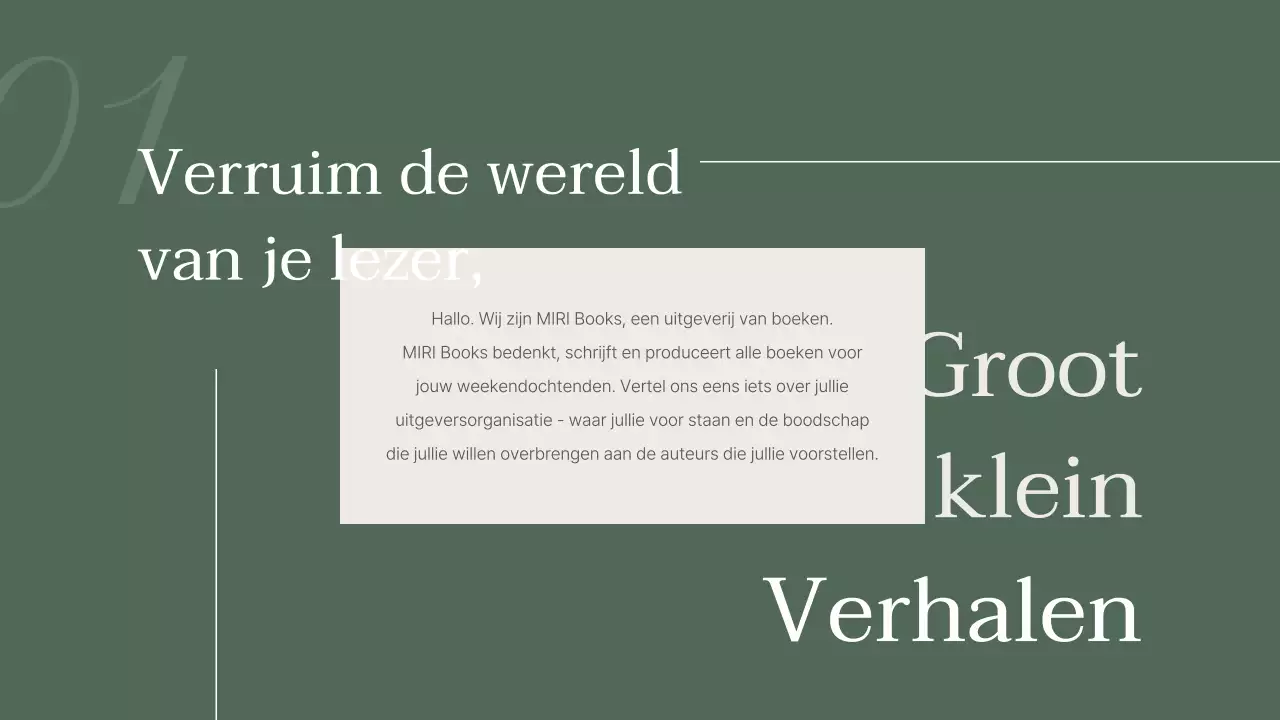 Een stijlvol boekvoorstel in kaki