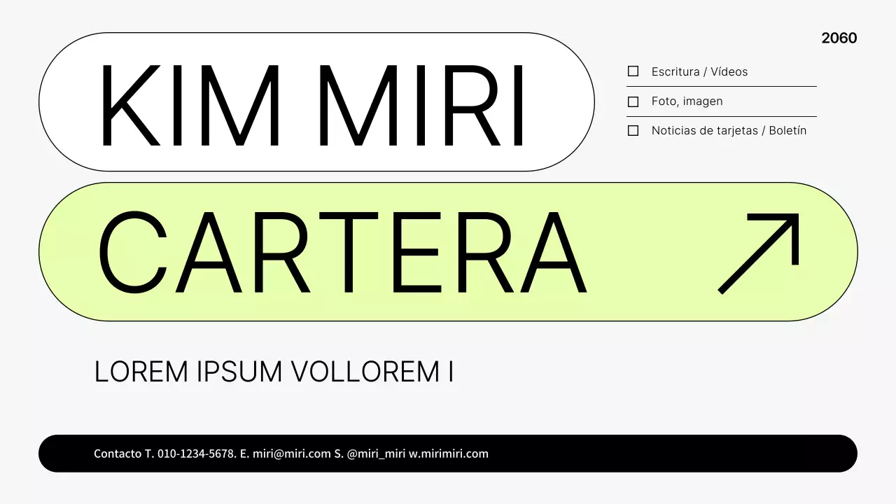 Cartera imprimible sencilla en gris y verde lima