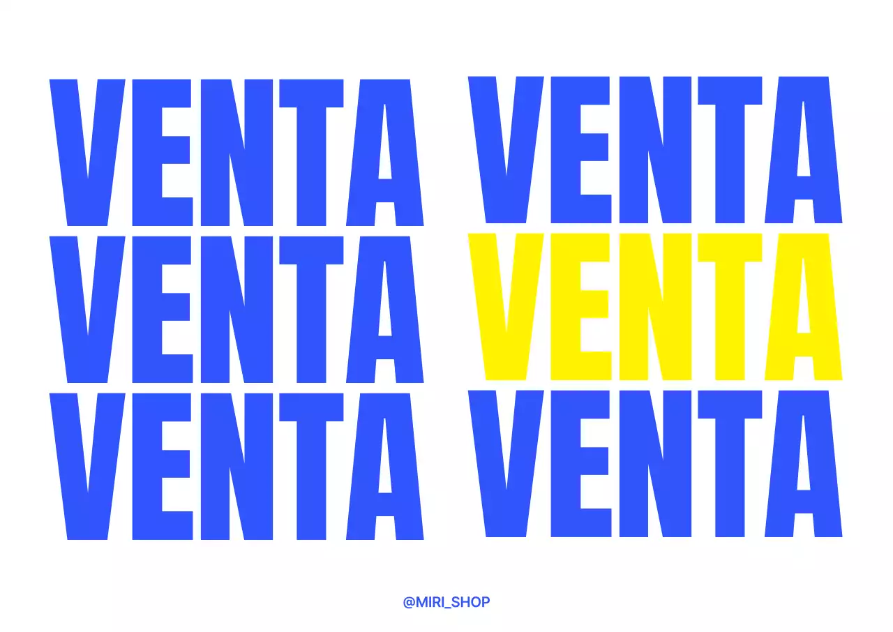 Un cartel tridimensional para una venta en colores fríos