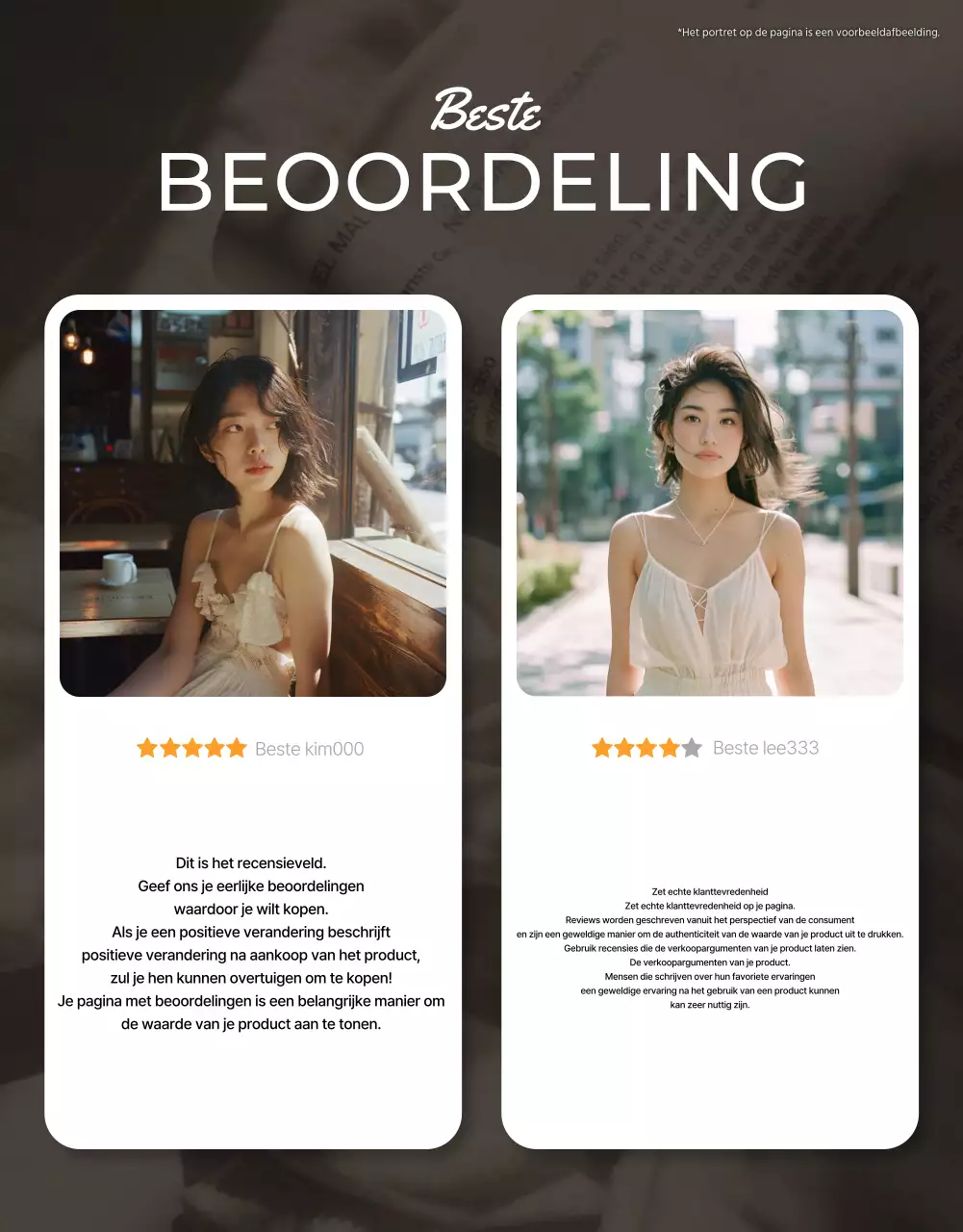 Eenvoudige mode-advertentie in beige