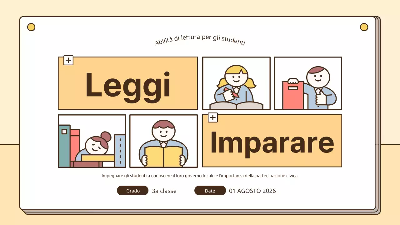 Risorse per le abilità di lettura per gli studenti in giallo e bianco