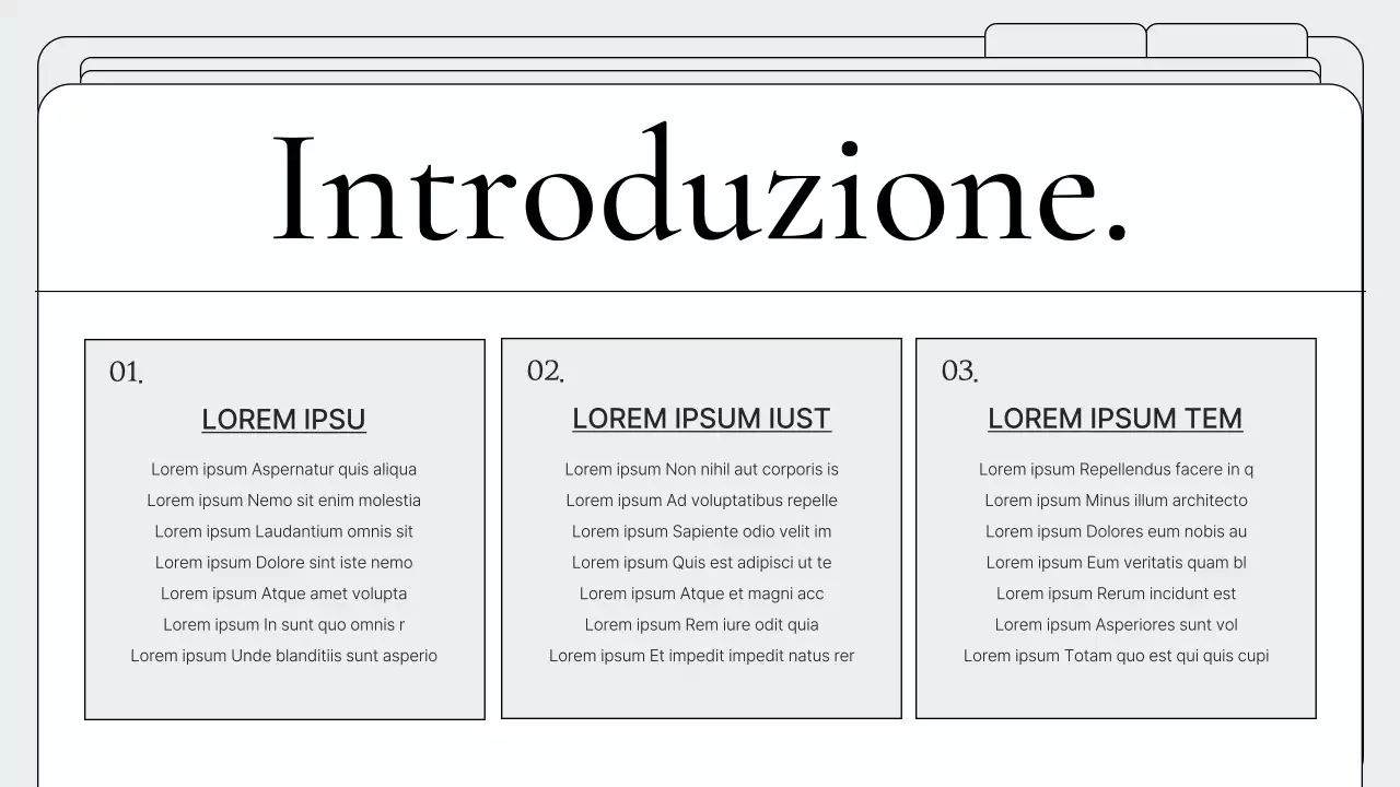 Cartella semplice con cornice in bianco