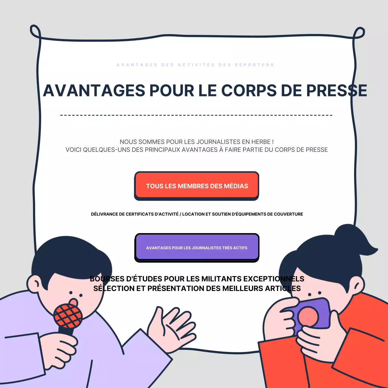 Promouvoir le recrutement de journalistes étudiants branchés en mauve et en rouge