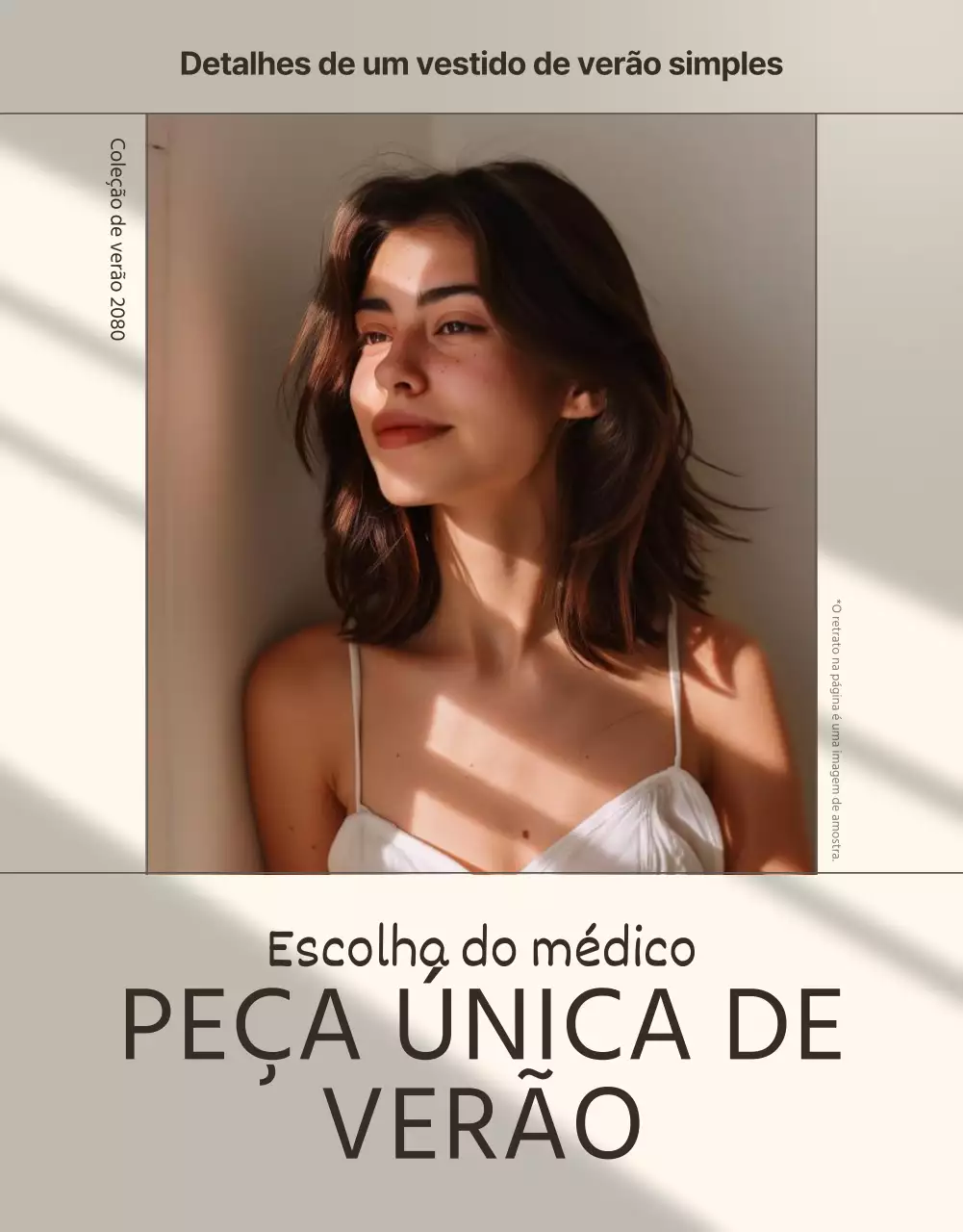 Anúncio de moda simples em bege