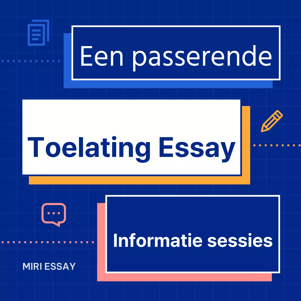 Blauwe, eenvoudige toelatingsessays voor hoger onderwijs promoten