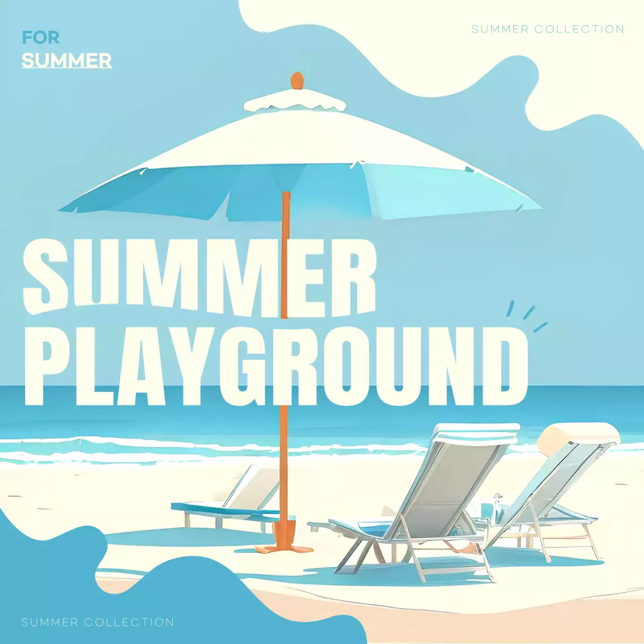 Blue Minimal Summer Promotion Social Media Post