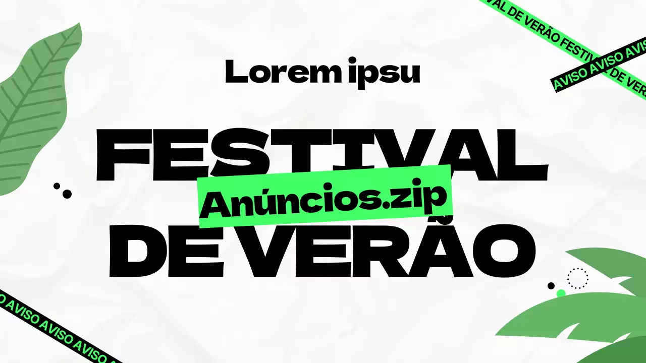 Anúncios de festivais para publicação na moda sobre um fundo cinzento