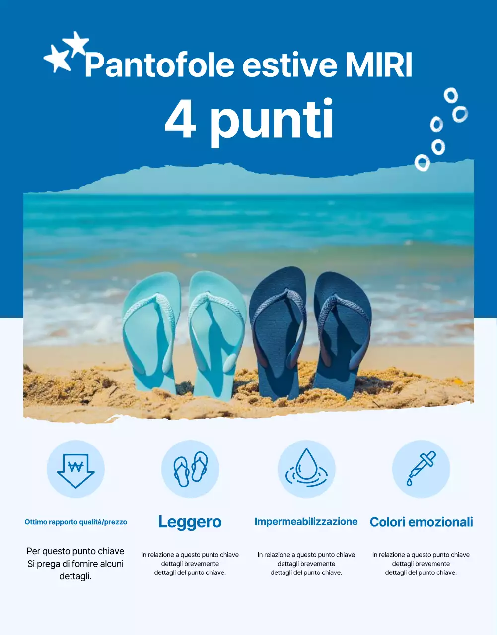 Una semplice introduzione ai saldi stagionali in blu e bianco