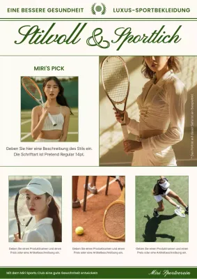 Ein luxuriöser Vorschlag für Sportbekleidung in Khaki und Elfenbein